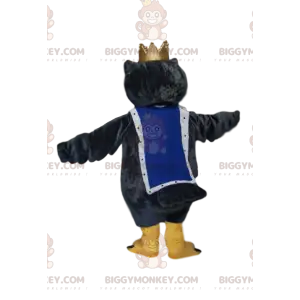 BIGGYMONKEY™ mascot costume of owls with a golden crown. Owls