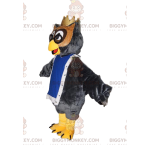 Costume de mascotte BIGGYMONKEY™ de hiboux avec une couronne dorée. Costume de hiboux - Mascotte d'oiseaux - BiggyMonkey.com