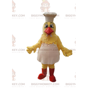 Yellow Chicken BIGGYMONKEY™ Mascot Costume with Hat and Apron.