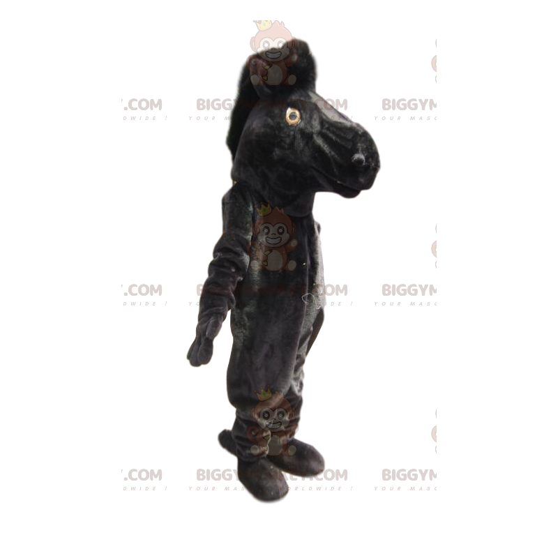  Costume da mascotte BIGGYMONKEY™ del cavallo nero. costume da cavallo nero - Mascotte di cavalli - BiggyMonkey.com