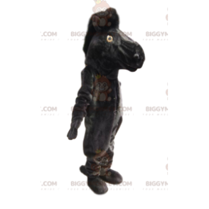  Costume da mascotte BIGGYMONKEY™ del cavallo nero. costume da cavallo nero - Mascotte di cavalli - BiggyMonkey.com