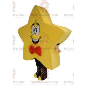 Costume de mascotte BIGGYMONKEY™ d'étoile jaune avec un neud