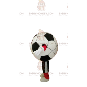 Costume da mascotte sorridente di pallone da calcio