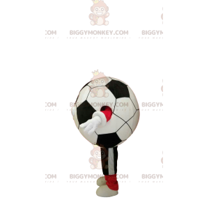 Kostým s usměvavým fotbalovým míčem BIGGYMONKEY™ ve sportovním
