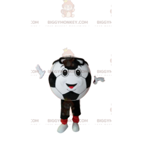 Balón de fútbol sonriente BIGGYMONKEY™ Disfraz de mascota en ropa deportiva - Mascotas de objetos - BiggyMonkey.com