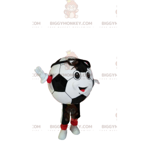 Balón de fútbol sonriente BIGGYMONKEY™ Disfraz de mascota en ropa deportiva - Mascotas de objetos - BiggyMonkey.com