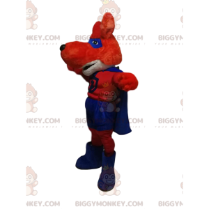 BIGGYMONKEY™-mascottekostuum Red Fox in superheldenoutfit -