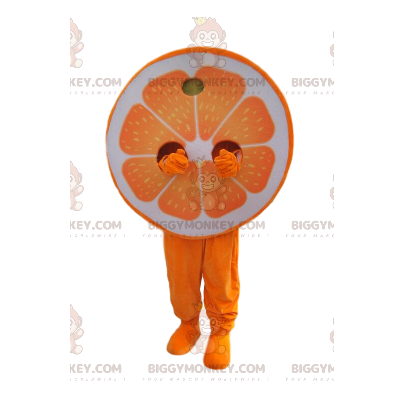 Half Orange BIGGYMONKEY™ Mascot Costume. Half orange costume - Half Orange BIGGYMONKEY™ Mascot Costume. Half orange costume -
