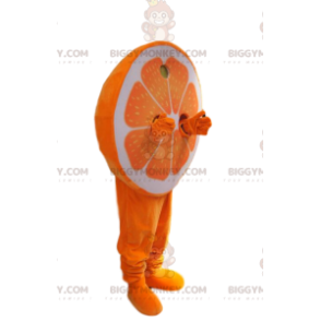 Half oranje BIGGYMONKEY™ mascottekostuum. Half oranje kostuum -