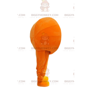 Halborange BIGGYMONKEY™ Maskottchen-Kostüm. Halb orangefarbenes