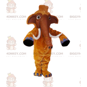 Kostým hnědého mamuta BIGGYMONKEY™ maskota s krásnými kly –