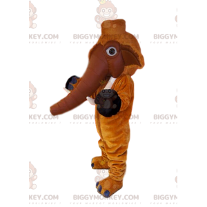 Brown Mammoth BIGGYMONKEY™ Mascot Costume with Beautiful Tusks