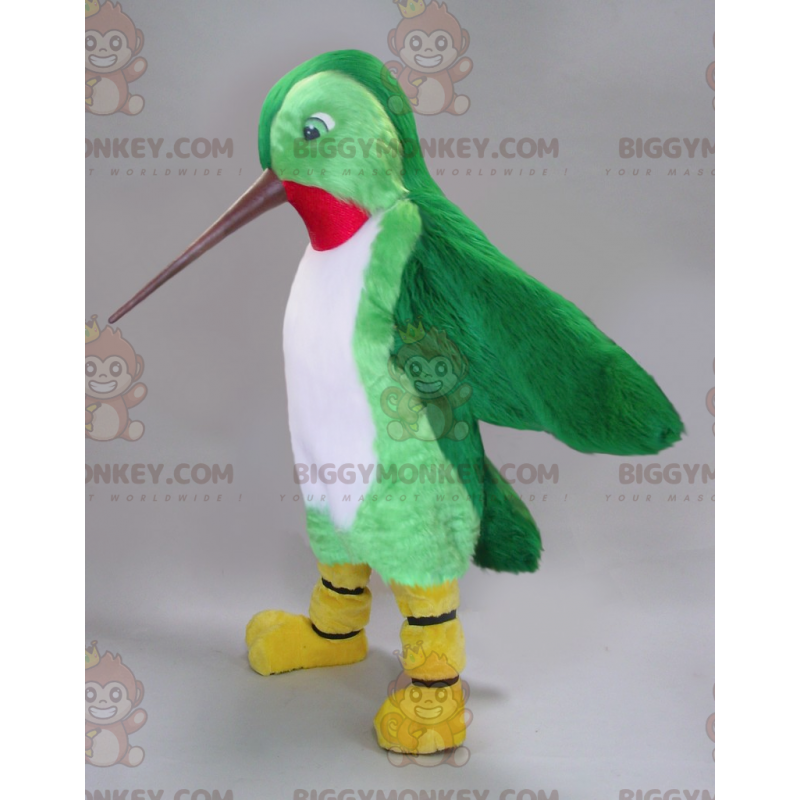 Costume de mascotte BIGGYMONKEY™ d'oiseau vert de Taille L (175-180 CM)