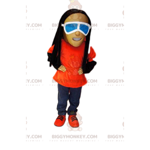 BIGGYMONKEY™ Mascot Costume of Man in Jeans, Rastas and