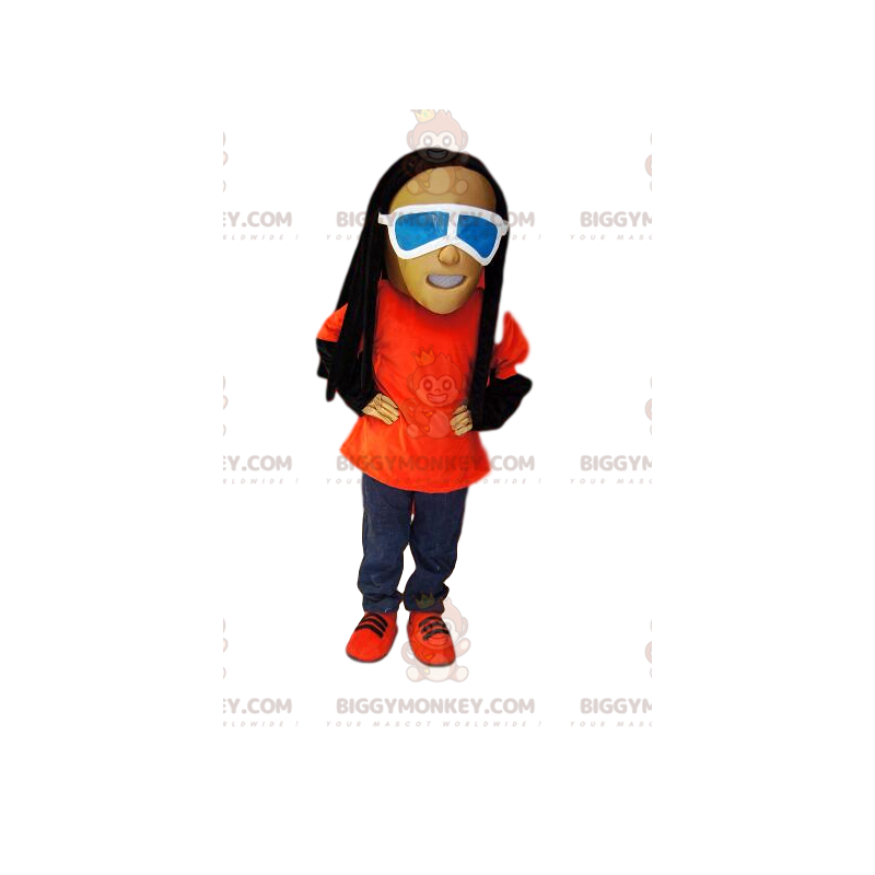 BIGGYMONKEY™ Costume da mascotte da uomo in jeans, rasta e BIGGYMONKEY™ Costume da mascotte da uomo in jeans, rasta e