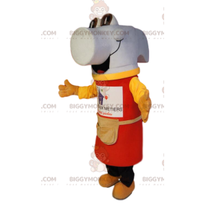 Super iloinen valkoinen vasara BIGGYMONKEY™ maskottiasu
