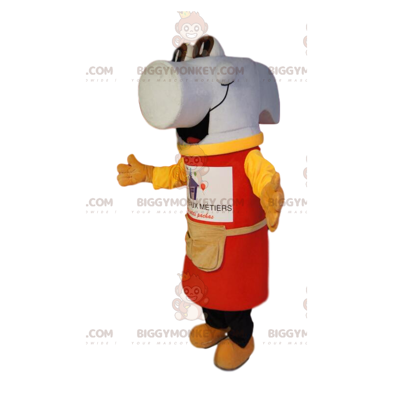 Costume de mascotte BIGGYMONKEY™ de marteau blanc super joyeux Costume de mascotte BIGGYMONKEY™ de marteau blanc super joyeux