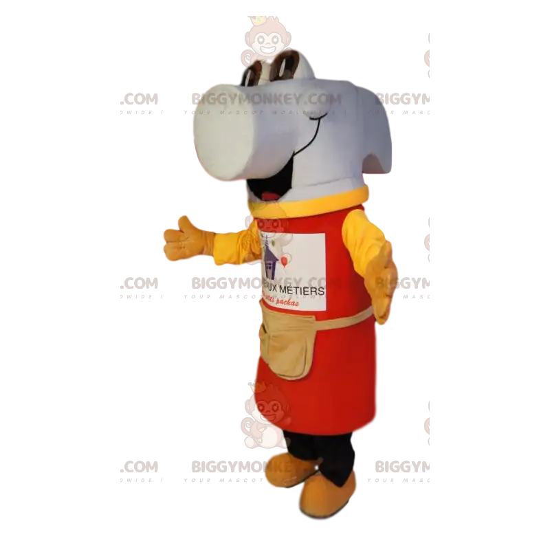 Σούπερ χαρούμενη στολή μασκότ BIGGYMONKEY™ White Hammer με Σούπερ χαρούμενη στολή μασκότ BIGGYMONKEY™ White Hammer με