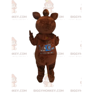 Costume de mascotte BIGGYMONKEY™ de mammouth marron original.