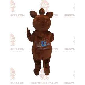 Original brown mammoth BIGGYMONKEY™ mascot costume. mammoth