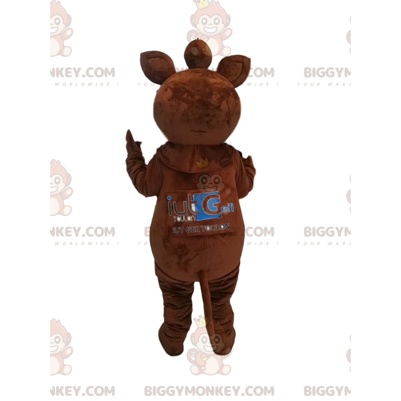 Costume de mascotte BIGGYMONKEY™ de mammouth marron original.