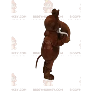 Original brown mammoth BIGGYMONKEY™ mascot costume. mammoth