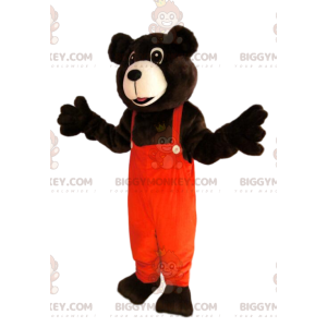 Costume de mascotte BIGGYMONKEY™ d'ours brun avec une salopette
