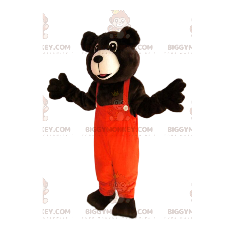 Costume da mascotte da orso bruno BIGGYMONKEY™ con tuta Costume da mascotte da orso bruno BIGGYMONKEY™ con tuta