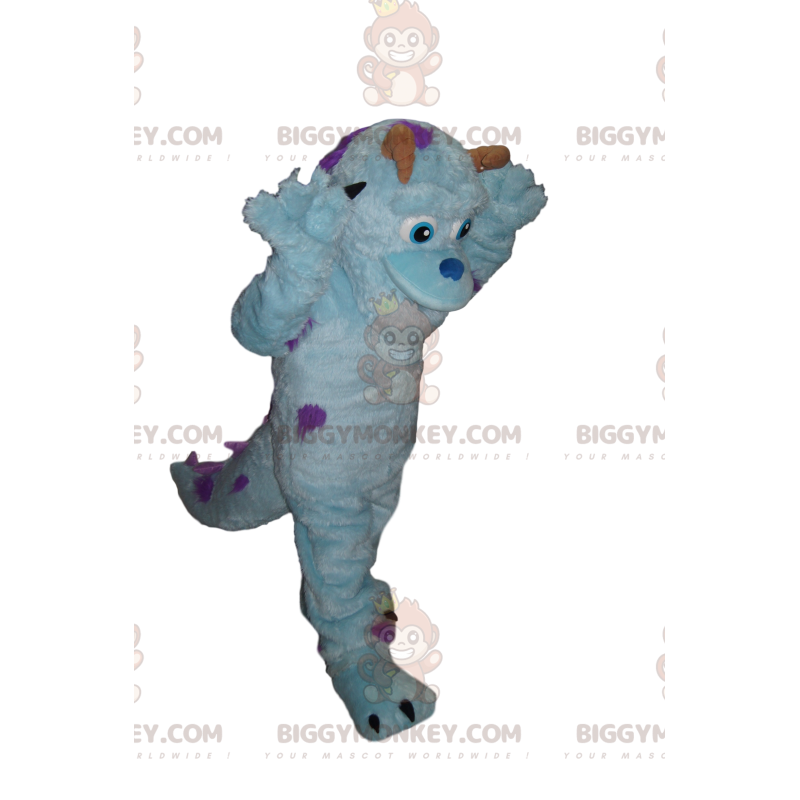 BIGGYMONKEY™ Mascottekostuum Blauwe feeënmonster met bruine BIGGYMONKEY™ Mascottekostuum Blauwe feeënmonster met bruine