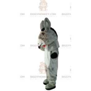 Traje de mascote BIGGYMONKEY™ de burro cinza e branco muito