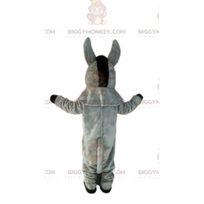 Meget sød grå og hvid æsel BIGGYMONKEY™ maskot kostume. æsel