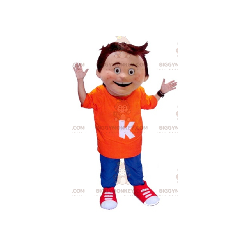 Costume de mascotte BIGGYMONKEY™ de petit garçon vêtu d'une Costume de mascotte BIGGYMONKEY™ de petit garçon vêtu d'une