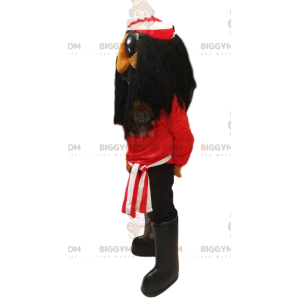 Pirat BIGGYMONKEY™ Maskottchenkostüm mit rotem T-Shirt und
