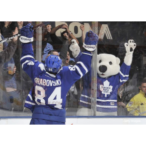 BIGGYMONKEY™ Polar Bear White Bear Mascot Costume In Hockey