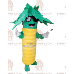 Costume de mascotte BIGGYMONKEY™ de palmier vert et jaune super