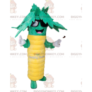 Super glad grønt og gult palme BIGGYMONKEY™ maskot kostume.