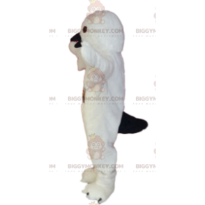 BIGGYMONKEY™ mascot costume of white bird with black beak.