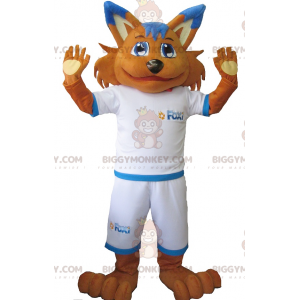 Kostým maskota Orange Fox BIGGYMONKEY™ ve sportovním oblečení