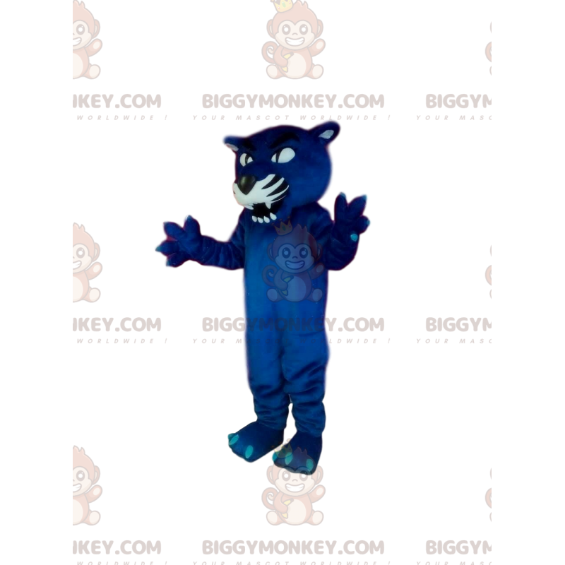 BIGGYMONKEY™ Disfraz agresivo de mascota de pantera azul. BIGGYMONKEY™ Disfraz agresivo de mascota de pantera azul.