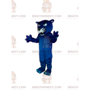 BIGGYMONKEY™ Aggressive Blue Panther Mascot Costume. panter
