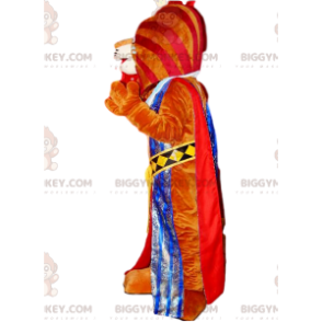 Στολή μασκότ BIGGYMONKEY™ του καφέ λιονταριού με στολή Φαραώ. -