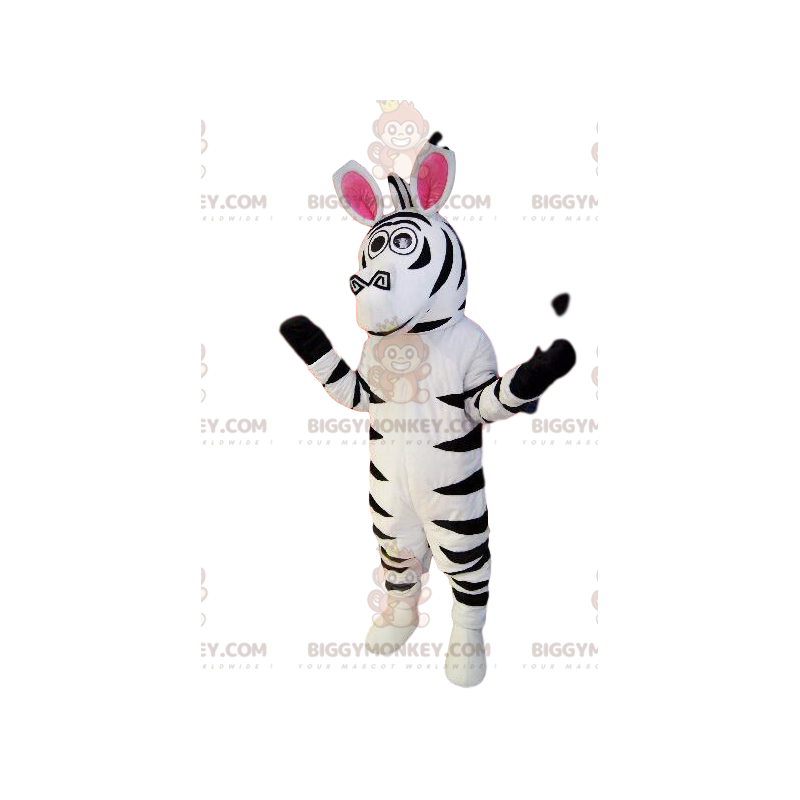 Super comical zebra BIGGYMONKEY™ mascot costume. zebra suit –