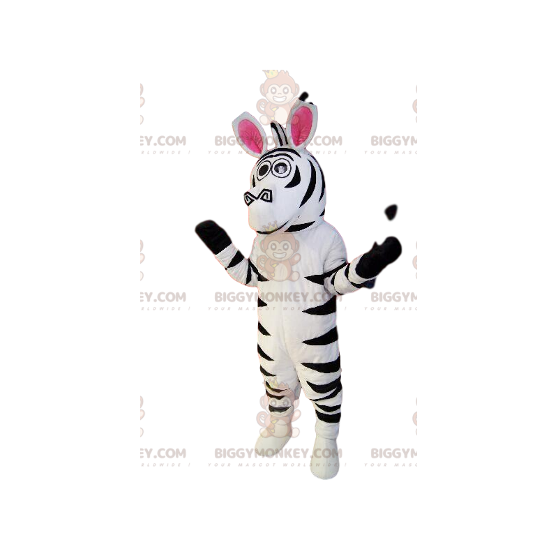 Super comical zebra BIGGYMONKEY™ mascot costume. zebra suit -