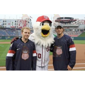 BIGGYMONKEY™ Hvid ugle-maskotkostume i baseball-outfit -