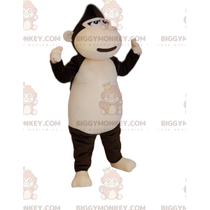 Very happy brown and cream monkey BIGGYMONKEY™ mascot costume.