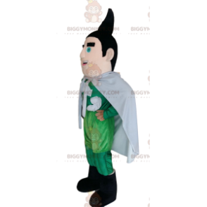 Traje de mascote de super-herói BIGGYMONKEY™ em roupa verde com