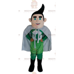 BIGGYMONKEY™ superhero mascot costume in green outfit with