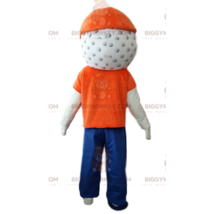 BIGGYMONKEY™ Golf Ball Head Snowman Mascot Costume -