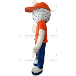 BIGGYMONKEY™ Golfballkopf-Schneemann-Maskottchen-Kostüm -