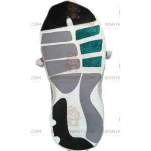 Costume de mascotte BIGGYMONKEY™ de basket verte et blanche.